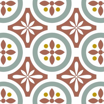 Lot de 6 stickers de carrelage 15x15 cm FLORAUX DRAEGER PARIS