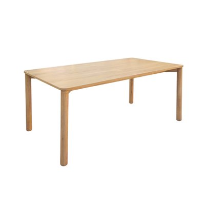 Table à manger rectangulaire bois d'hévéa et placage chêne 6 places SOLENE SWEEEK