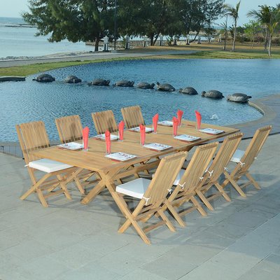 Salon de jardin teck massif Canoas, 8 places TECK ATTITUDE