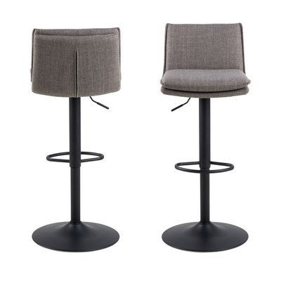 Lot de 2 tabourets de bar réglables en tissu et métal H68-89cm - Eurame DRAWER