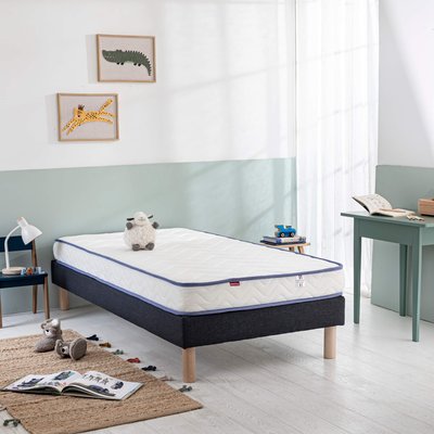 Ensemble matelas mousse ferme et confortable SUN, sommier medium et pieds MERINOS
