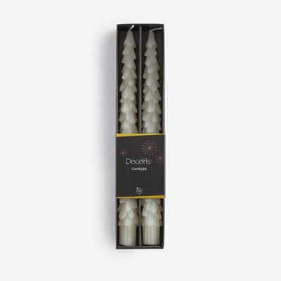 Lot de 2 bougies, forme sapin, en cire, CASPAR LA REDOUTE INTERIEURS