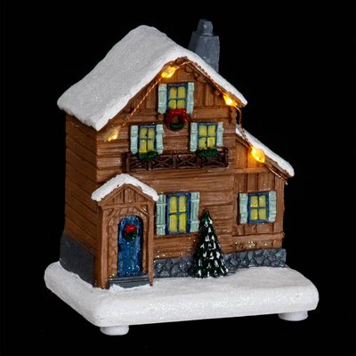 Village de Noël chalets  4 LED à piles FEERIC LIGHTS & CHRISTMAS