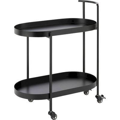 Desserte ovale en fer  élégante sur roulettes meuble pratique RECOLLECTION