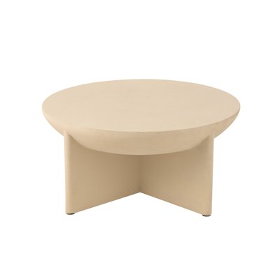 Table basse ronde organique en bois beige D90 - MILLY HELLIN, DEPUIS 1862