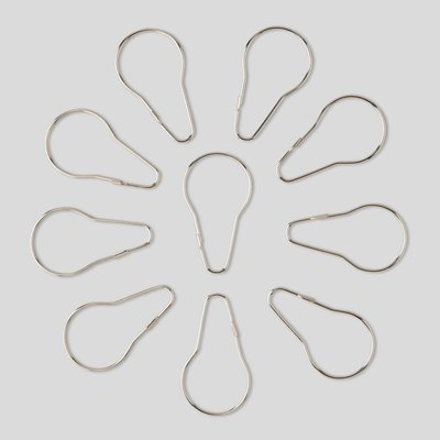 10 anneaux en métal pour rideau de douche MONOPRIX MAISON