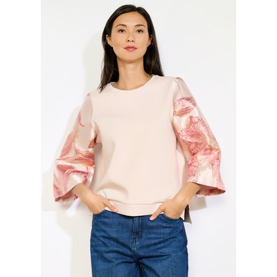 Pull brodé manches sequins LOLALIZA
