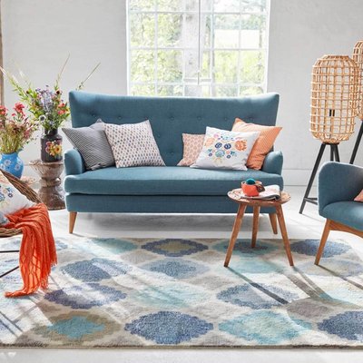 Tapis mèches hautes à motif ethnique coloré ,  NILAS HAUTE KELIM ESPRIT