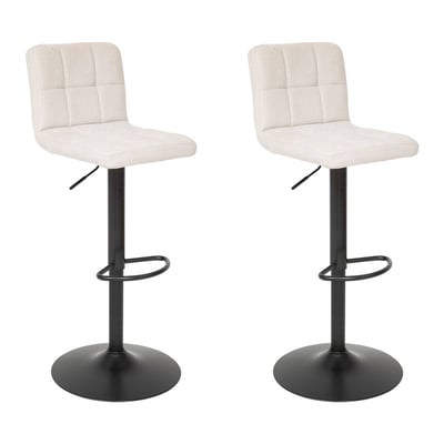 Lot de 2 tabourets de bar pivotants réglables tissu capitonné DELEK ATMOSPHERA