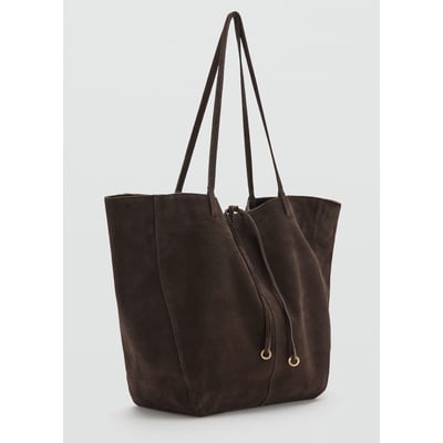 Sac à Main En Daim Noir - Bandoulière - Occasion - Fabriqué En Italie