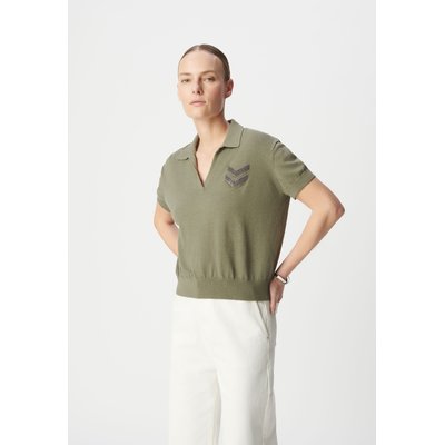 Pull polo tricot broderie chevrons IKKS