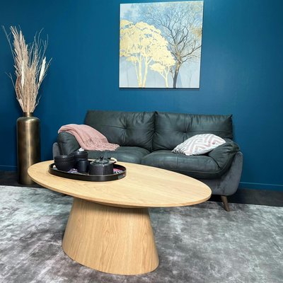 Table basse ovale en bois clair 120 cm VENETIE PIER IMPORT