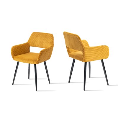 Lot de 2 chaises de salle à manger velours côtelé scandinave, CROMWELL MEUBLES COSY
