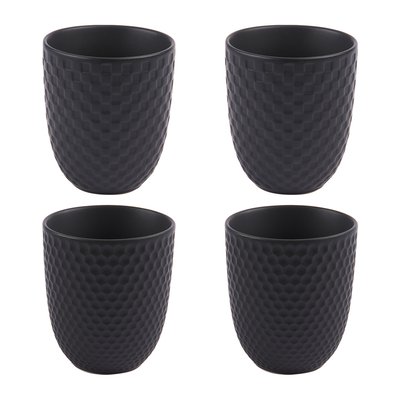 Coffret de 4 gobelets à thé Snow black mat  20 cl TABLE PASSION