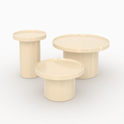 Lot de 3 tables basses laquées en MDF - NORA MAISON PAVANE
