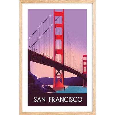 Affiche ville Le pont de San Francisco HEXOA