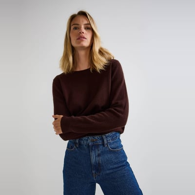 Pull uni col rond en 100% cachemire MONOPRIX