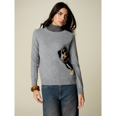 Pull avec motif jacquard et strass OLTRE
