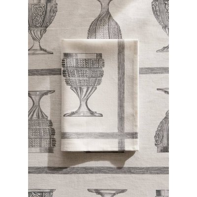 Serviette de table lin et coton imprimé verres à pied MANGO HOME