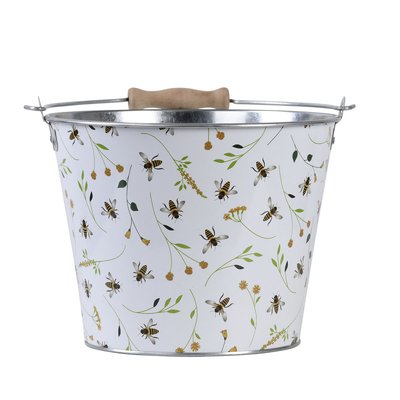 Seau en zinc 27 cm imprimé abeilles ESSCHERT DESIGN