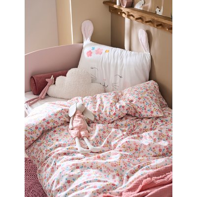 Parure housse de couette + taie d'oreiller LAPIN ROMANTIQUE VERTBAUDET