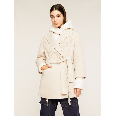 Manteau court avec franges et doudoune interne MOTIVI
