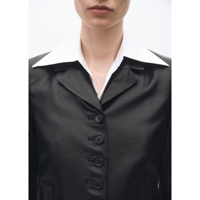 Blazer cuir boutons MANGO