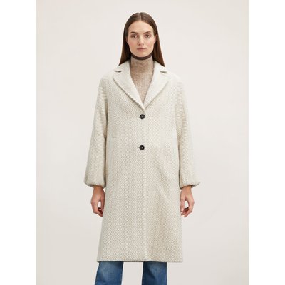 Manteau en tissu teint en FIL à chevrons en laine mélangée avec doublure intérieure MOTIVI