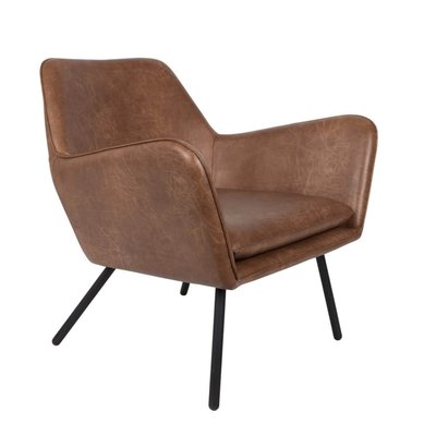 Fauteuil lounge aspect cuir vintage - ALABAMA MATHI DESIGN