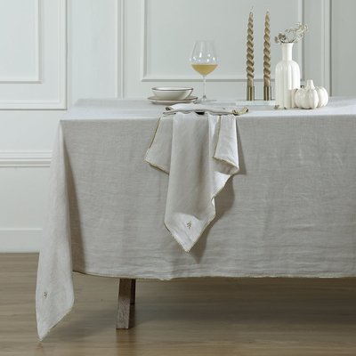 Nappe + 8 serviettes lin lavé CAMILLE FEBRONIE