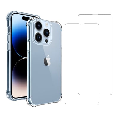 Coque iPhone 14 Pro antichoc + 2 vitres EVETANE