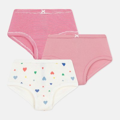 Lot de 3 culottes coton, taille haute PETIT BATEAU
