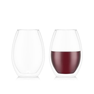 Bodum 0.5 L Transparent SKÅL Set de 2 verres à vin double paroi - Shiraz BODUM