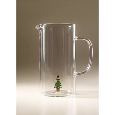 Carafe en verre avec détail sapin MANGO HOME