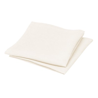 Lot de 2 serviettes de table en lin déperlant, DÉLICES DE LIN BLANC CERISE