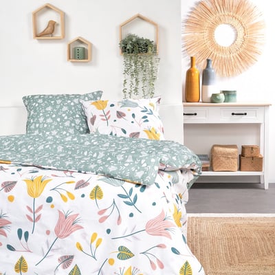 Parure de lit imprimé Floral coton SUNSHINE POLLIN TODAY