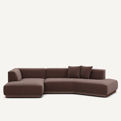 Offenes linkes Ecksofa in Leinenvelours, JACOPO AM.PM