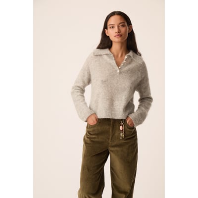 Pull à grand col polo, DOMITILLE DES PETITS HAUTS