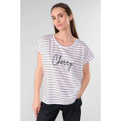 T-shirt rayé, broderie devant LE TEMPS DES CERISES