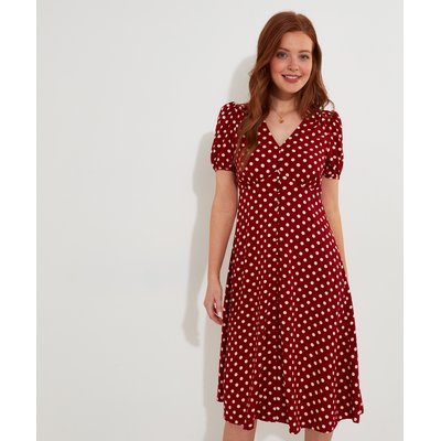 Robe rouge a pois La Redoute
