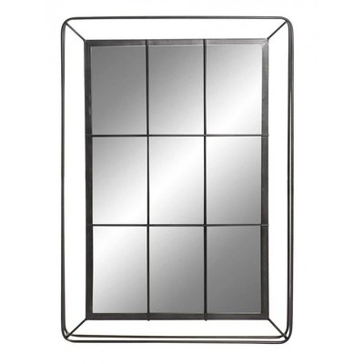 Miroir Mural Fenêtre Métal Noir - Hauteur 120cm WADIGA