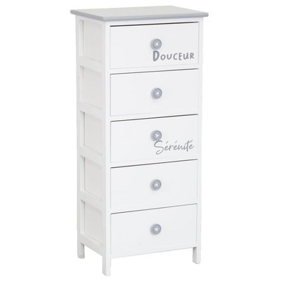 Commode/Chiffonnier bois ' Sérénité et Douceur ' 5 tiroirs AUBRY GASPARD