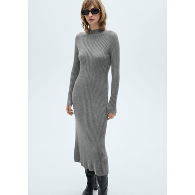 Robe évasée maille col montant MANGO