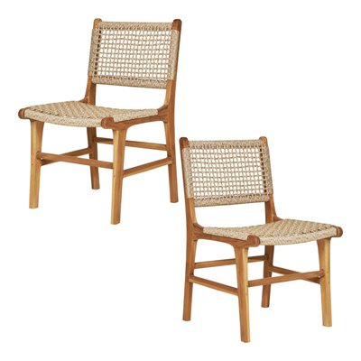 Chaise de jardin en teck et résine tressée (lot de 2) MENDOZA PIER IMPORT
