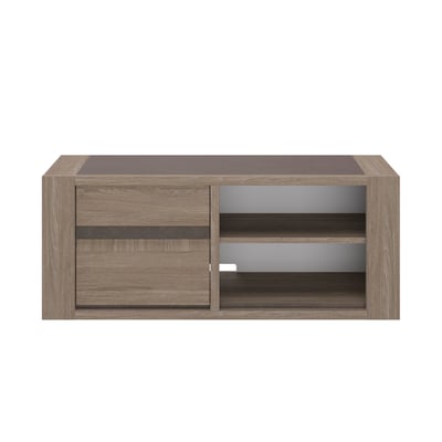 Meuble tv 1 porte reed avec 2 tablettes 140cm GAMI