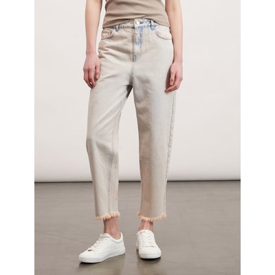Jean baggy en denim de coton à teintes superposées délavage rose MOTIVI