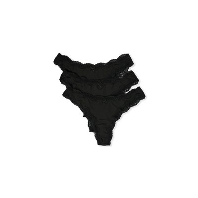 Lot de 3 tangas en microfibre et dentelle JIM MICRO ETAM
