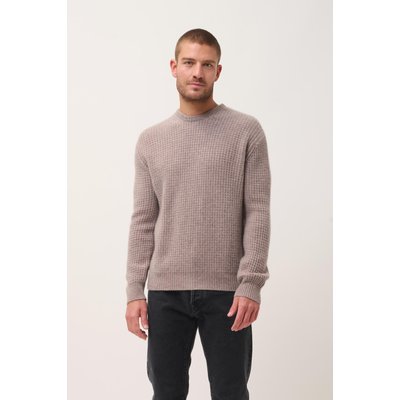 Pull Col Rond 6 Fils Caribou Chiné Torlen JUST CASHMERE