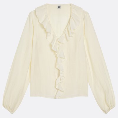 Blouse à volants col V manches longues LA REDOUTE COLLECTIONS