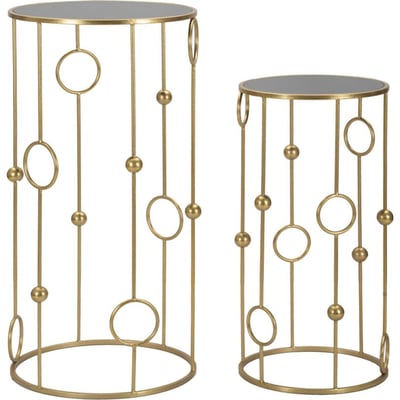 Lot de 2 tables plateau miroir GLAM RECOLLECTION